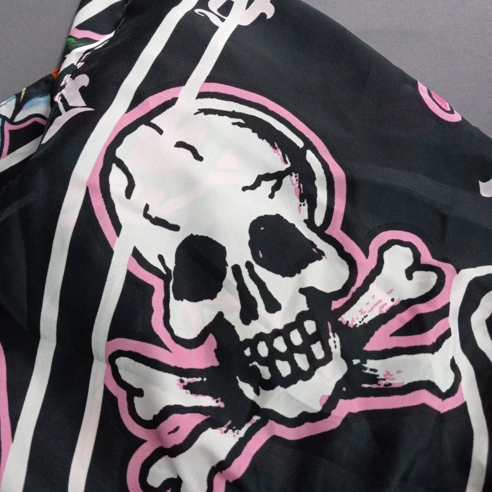 NWT Ed Hardy‎ Tattoo Graphic Scarf Skull Heart Rose Black Pink